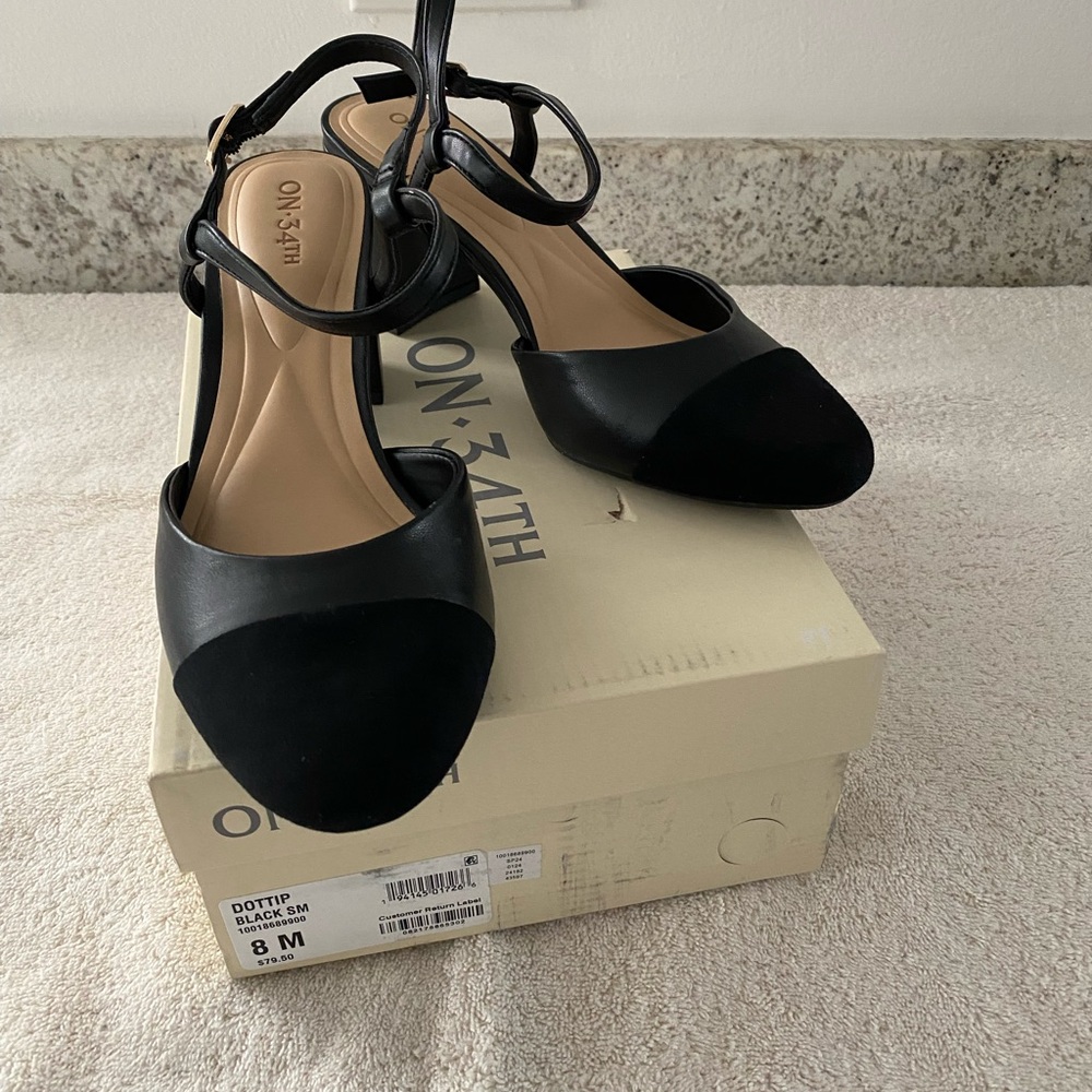 NEW IN box Macy’s On 34th Black Women's Heels SZ8.